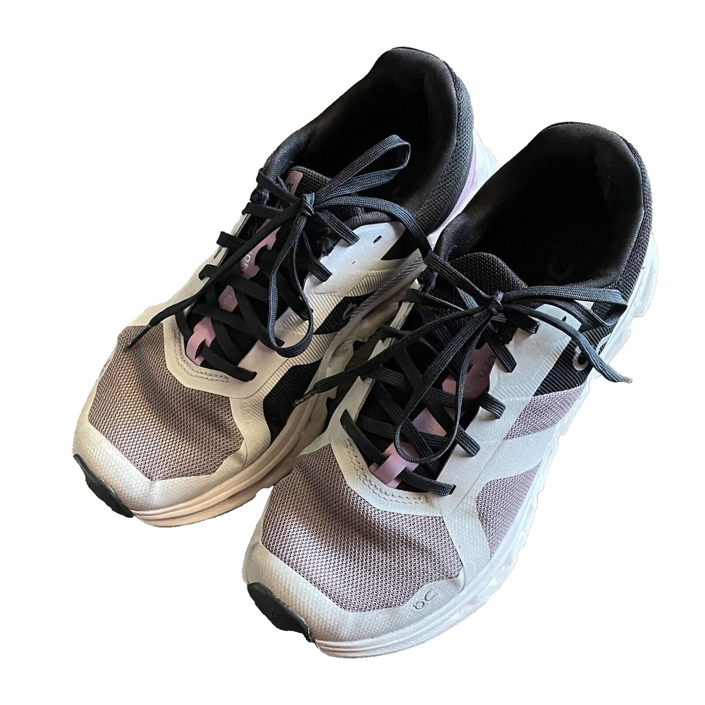 On Cloudrunner Running Shoes size 8 sneakers Heron White Black Purple